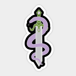 Sword and Snake (Genderqueer Colors) Sticker